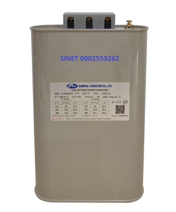 Tụ bù Samwha 20kVAr 3P 415V SMS-4150200KT