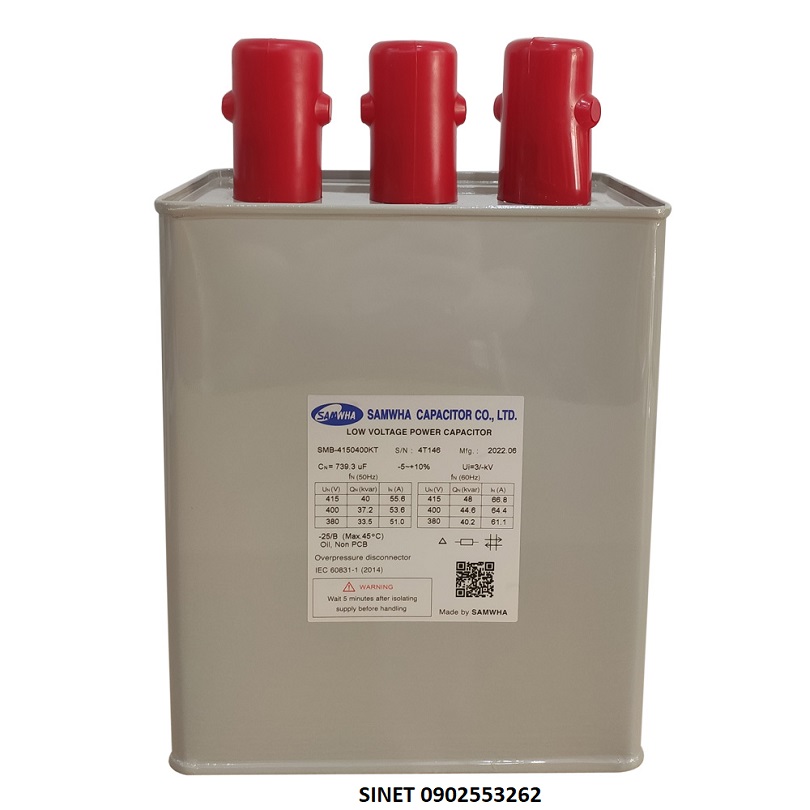 Tụ bù Samwha 30kVAr 3P 415V SMB-4150300KT